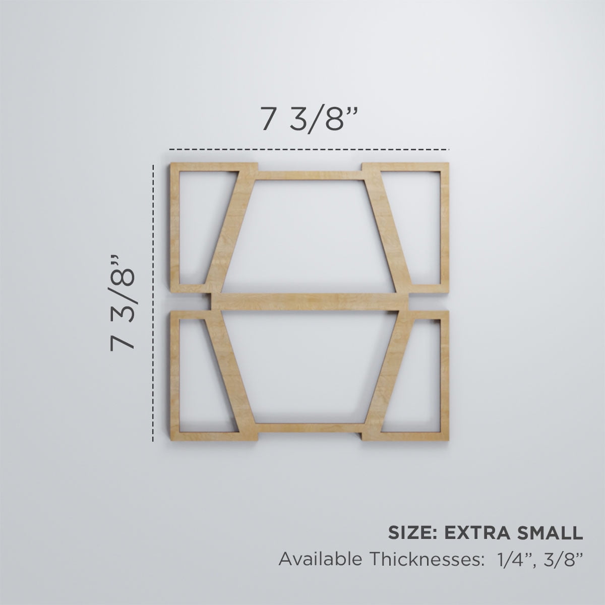 Ekena Millwork 7 3/8"W x 7 3/8"H x 3/8"T Extra Small Greeley Decorative Fretwork Wood Wall Panels, Walnut