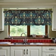 thumbnail image 3 of Yayeee Kitchen Curtains Tier Set of 2 Light Filtering 57"x36" Over Sink Window Panels, Gold Peacock Pattern, 3 of 7