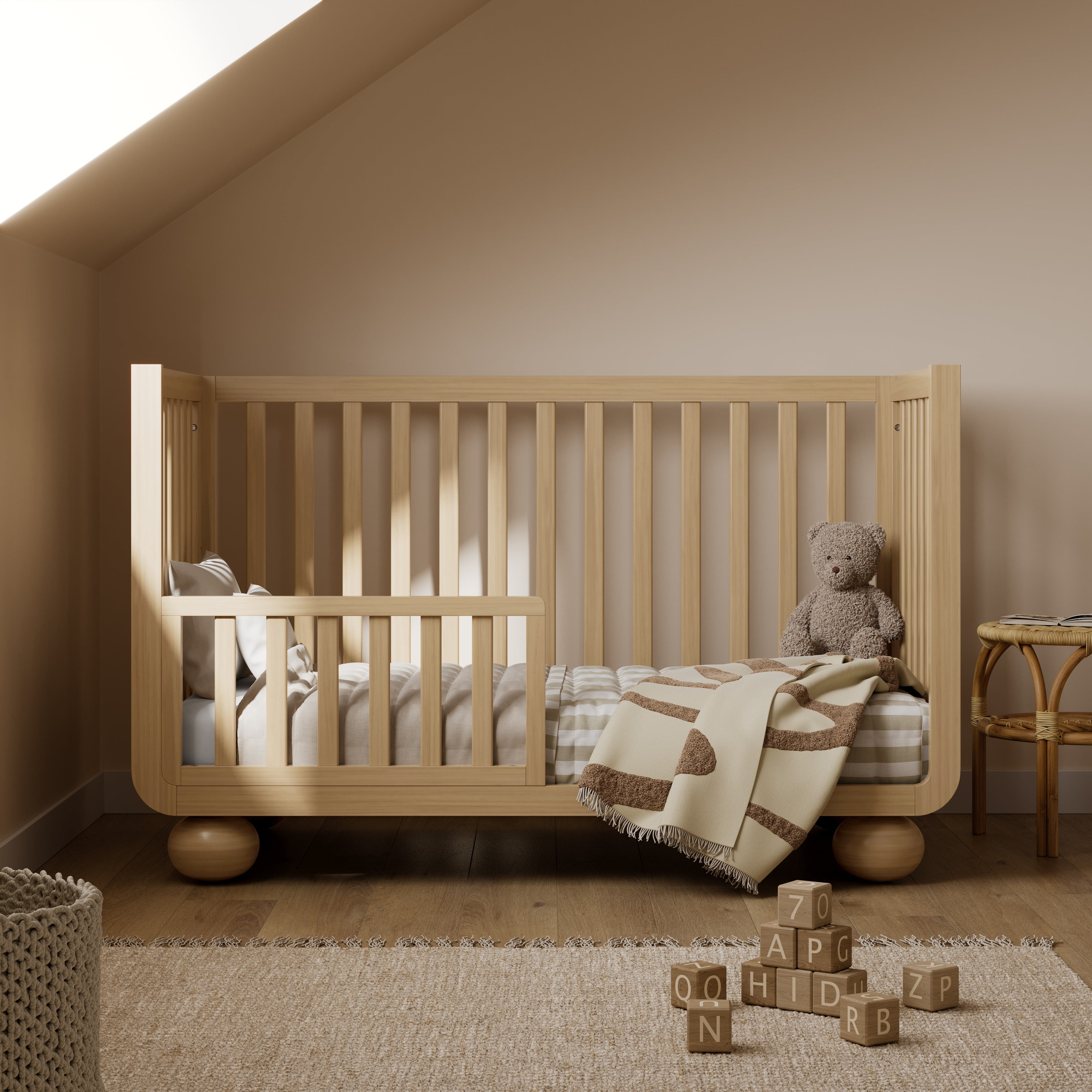 Art of Nursery by Storkcraft Amalfi Deluxe 5-in-1 Convertible Crib with with Bonus Toddler Guardrail, Driftwood