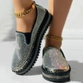 thumbnail image 6 of Mostsola Loafers for Women Glitter Rhinestone Slip on Shoes Casual Platform Walking Shoes, 6 of 7