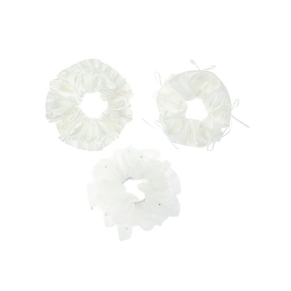 Bride scrunchies set white adult, 3 pieces by Trimmings