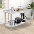 thumbnail image 4 of NSF Stainless Steel Work Table - 60x24x35 Inch - Adjustable Undershelf, Heavy Duty, Rear Baffle, Straight Edge, Tool Hooks, Without Casters, For Kitchen & Garage, 4 of 6