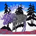 thumbnail image 2 of Murray Henderson Fine Art 21x20 Black Ornate Wood Framed with Double Matting Museum Art Print Titled - Moose Tracks, 2 of 4