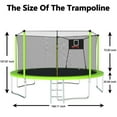 thumbnail image 2 of 14ft Trampoline with Basketball Hoop, Hold to 1320 LBS, Outdoor Recreational Trampoline with Safety Enclosure Net and Ladder, Heavy-Duty Round Bounce Jumper Trampoline, Green, 2 of 9