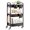 Black, variant on Metal 3 Tier Rolling Cart - Heavy Duty Utility Cart with Lockable Wheels, Hanging Cups, Hooks, Mesh Rolling Storage Cart Craft Cart Organizer, Lightweight and Sturdy, White