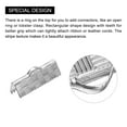 thumbnail image 5 of 200Pack Ribbon End Crimp Clamps, 20mm Stripe Texture Pinch Cord End Clasps, Silver White, 5 of 6
