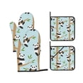 thumbnail image 7 of TEQUAN Oven Mitts and Pot Holders Set of 4, Cute Panda Cartoon Bear Pattern Heat Resistant Kitchen Glove for Baking Cooking Grilling, 7 of 7