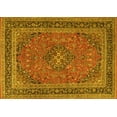 thumbnail image 1 of Ahgly Company Indoor Rectangle Medallion Yellow Traditional Area Rugs, 7' x 9', 1 of 4