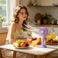 thumbnail image 2 of OCCOA Portable Misting Handheld Fan Mini Rechargeable 6.4in, Spray Cooling Personal Water Mist Desk Fan, Summer Outdoor Travel Office, F, 2 of 6