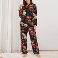 thumbnail image 3 of Wukai Rose Flowers Print Women's Pajama Set - Soft Long Sleeve Sleepwear for Comfort and Style-Small, 3 of 9