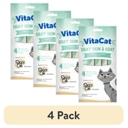 (4 pack) VitaCat by Salty Cat Silky Skin & Coat Tuna & Blueberry Flavor Soft Treats for Cats, 60g Pouch (4 Pack)
