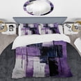 thumbnail image 2 of Designart "Cubism Brush in Tachisme Purple V" Tachisme Bedding Covert Set - Abstract Purple Modern Bed Set With 2 Shams, 2 of 5