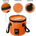 thumbnail image 4 of Cubo plegable Sincero de 20 litros Cubo plegable portátil Portador de agua Tina de lavado para acampar Senderismo Pesca Viajes Naranja, 4 of 5