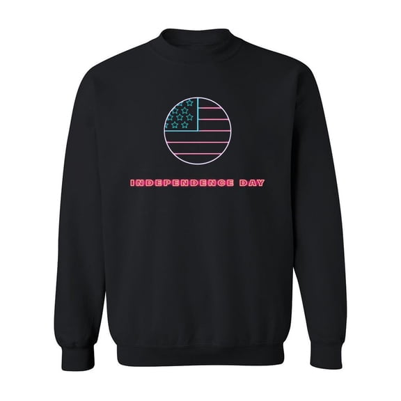Independence Day Neon Circle Sweatshirt Men -Image by Shutterstock, Male XX-Large