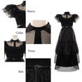thumbnail image 3 of Vestido Addams negro para mujer adulta, traje de Cosplay para Halloween, carnaval, fiesta, 3 of 5
