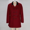 thumbnail image 4 of Mrmaere Men's Long Peacoat Double-Breasted Contrast Lapel Stylish Outerwear for Formal & Edgy Wine M, 4 of 7