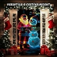 thumbnail image 4 of Glow in Dark Christmas Door Cover - Neon Santa & Tree Light-Up Holiday Decor (35.4x71in) - Waterproof & Reusable with Easy Hang Design - Vibrant Neon Effect for Festive Home Decorations‌, 4 of 7
