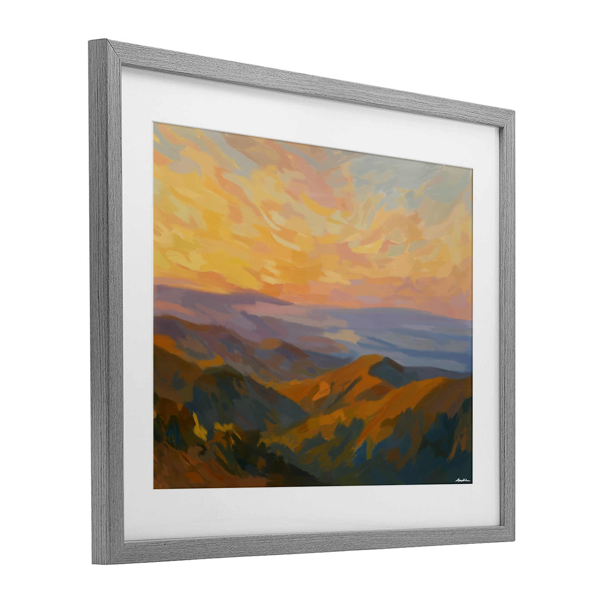 Stupell Industries California Sunset Landscape Gray Framed Print Under Glass, design by Amelia Noyes