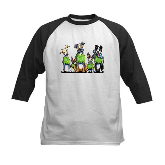 CafePress - Adopt Shelter Dogs Baseball Jersey - Kids Cotton Baseball Jersey, 3/4 Sleeve Shirt