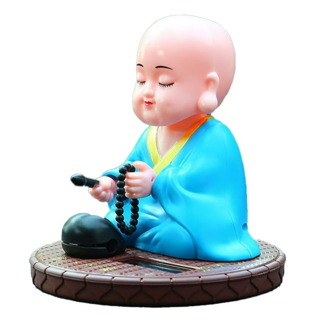 Adorno solar de pequeño monje kangjianwuwushu decoración de escritorio para El hogar