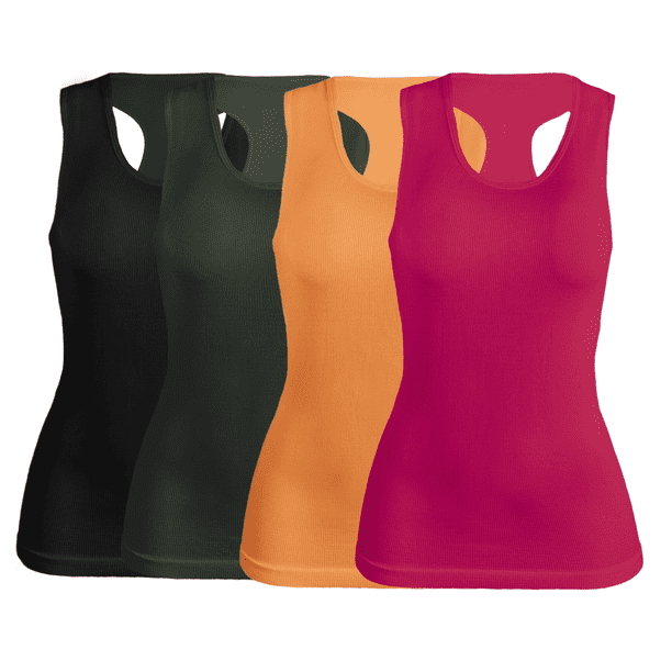 SET DE 4 BLUSAS CAMISETA PARA DAMA SURTIDO EN COLOR SIN MANGAS UNITALLA