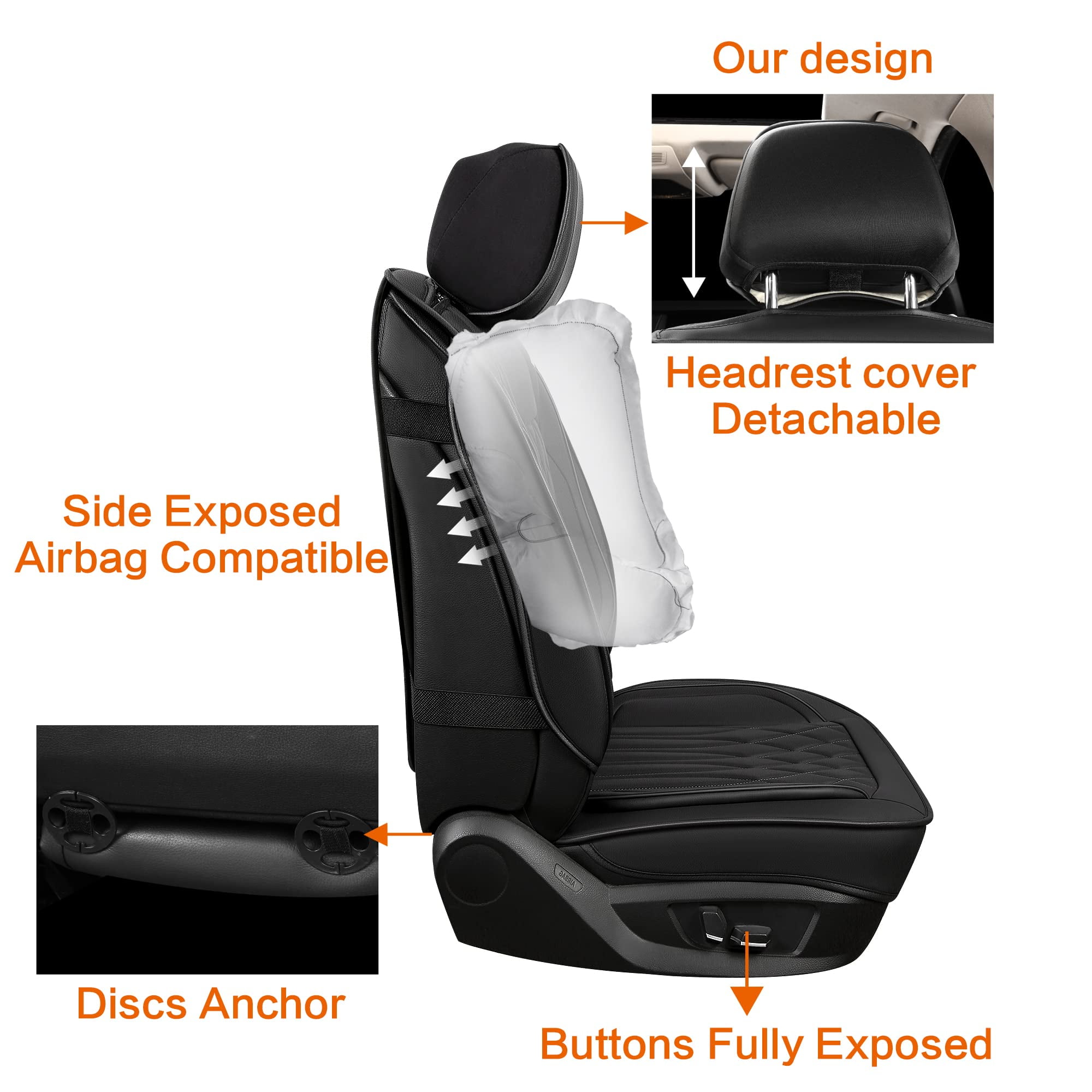 4pcs set black car seat cover heat pressed thick foam seat cushion  universal fit Truck SUV Van auto accessories inside decoration new design