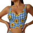 thumbnail image 2 of Uemuo Sunflowers Pattern Women's Sports Bra - High Impact Support, Breathable, and Comfortable Athletic Bra for Running, Yoga, and Workouts, 2 of 9