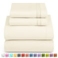 thumbnail image 6 of Nestl Split King Sheets For Adjustable Bed, 5 Piece 1800 Series Soft Microfiber Deep Pocket Split King Sheets Set, Off White, 6 of 10