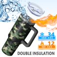 thumbnail image 5 of 40oz Tumbler with Handle and Straw, Vacuum Insulated Stainless Steel Travel Mug, Fits Car Cup Holder, Camo Print, 5 of 6