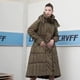 thumbnail image 2 of Chaqueta de invierno para mujer, abrigos largos de plumas, cordón, cintura estrecha, bolsillos, prendas de vestir exteriores, resistente al viento, chaqueta de plumas gruesa con capucha para mujer, 2 of 5