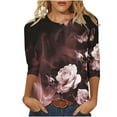 thumbnail image 1 of COM1950s Blouses pour Femmes, T-Shirts pour Femmes, T-Shirt à Imprimés Mode pour Femmes Manches 3/4 Blouse Col Rond Décontracté, Blouse pour Femmes, Blouses pour Femmes Manches 3/4, Blouses à Manches 3/4 pour Femmes, 1 of 9