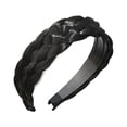 thumbnail image 3 of Diadema trenzada para el cabello, accesorio para el cabello, banda para el cabello trenzada ancha y gruesa Negro, 3 of 9