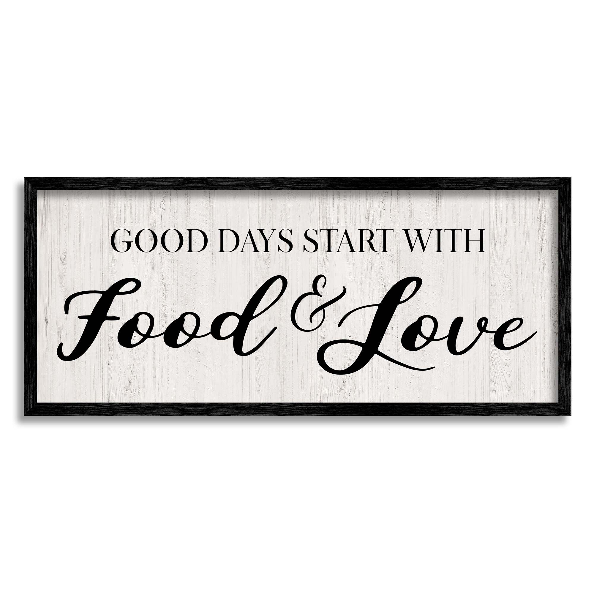 Stupell Industries Good Days Start with Food Love Kitchen Sign,24 x 10, Design by CAD Designs