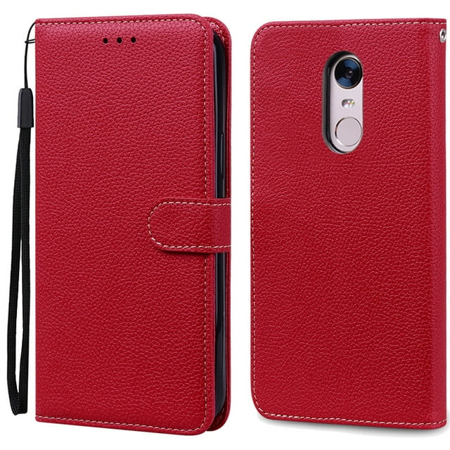 For Xiaomi Redmi 5 Plus Case Redmi 5 Shockproof Wallet Flip Case for Xiomi Redmi 5 plus 5plus Phone Cases Leather Fundas Shell Dark Red For Redmi 5 Plus
