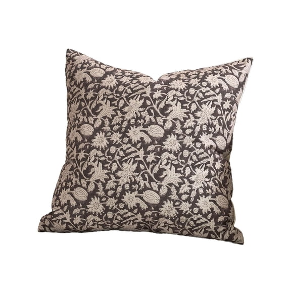 Floral Botanical Square Throw Pillow Cover 19.7" x 19.7", Farmhouse Neutral Decorative Cushion Case for Sofa Couch