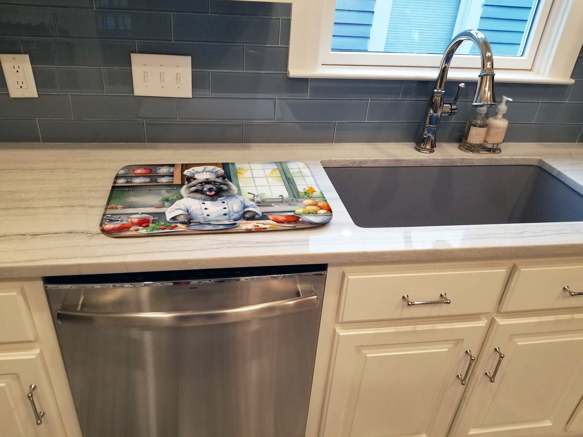 Keeshond The Chef Dish Drying Mat