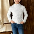 thumbnail image 2 of Fesfesfes Kids Solid Color Rose Embroidery Blouse Long Sleeve Round Neck Shirt Casual Lightweight Top for Girls Boys Elegant Everyday Wear Floral Design Comfortable Soft Fabric(White,7-8 Years), 2 of 6
