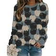 thumbnail image 1 of Women‘s Knitting Halloween Fall Loose Elastic Party Pumpkin Cat Top, 1 of 6