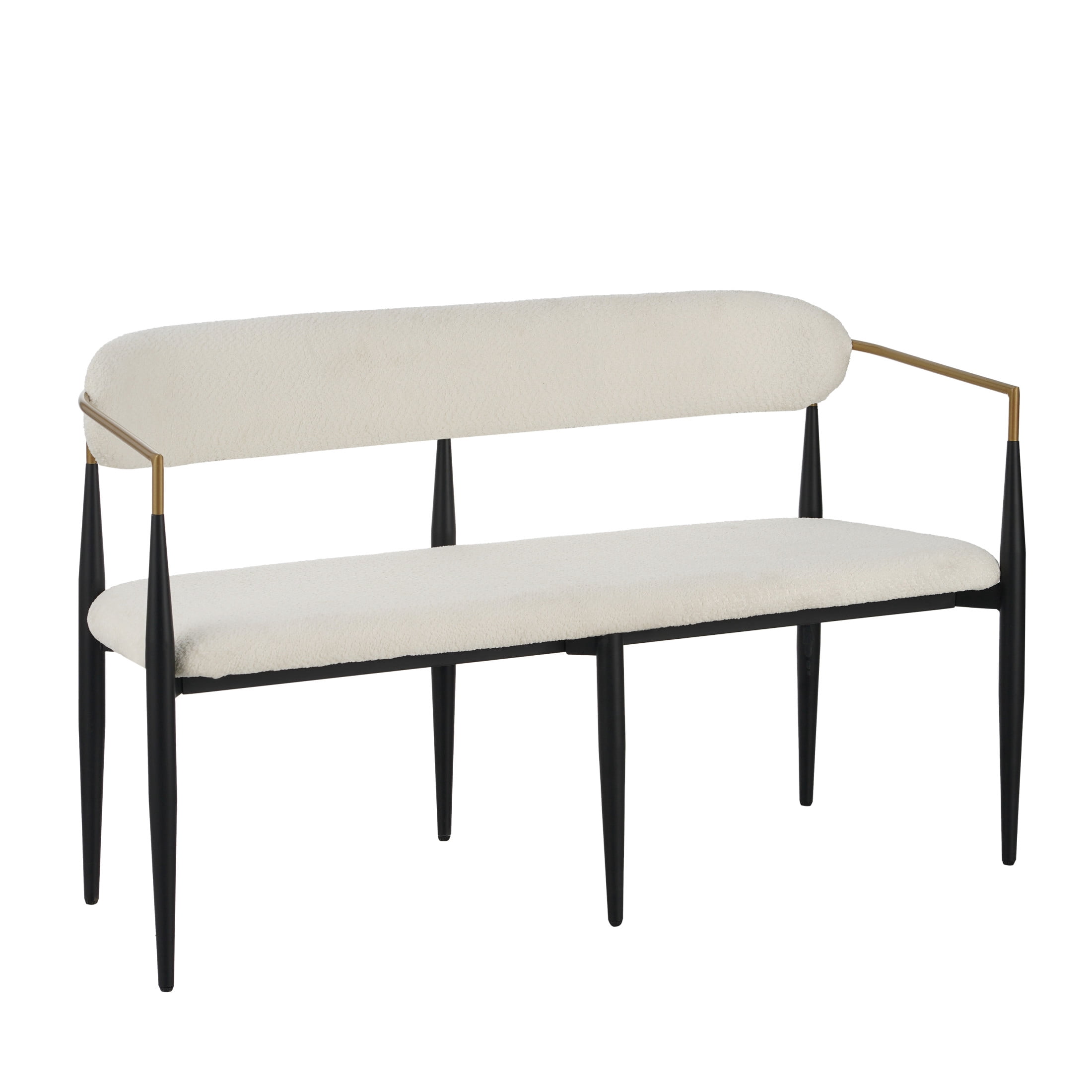 Christopher Knight Home Minimalist Boucle Upholstered Loveseat with Metal Frame, Light Beige