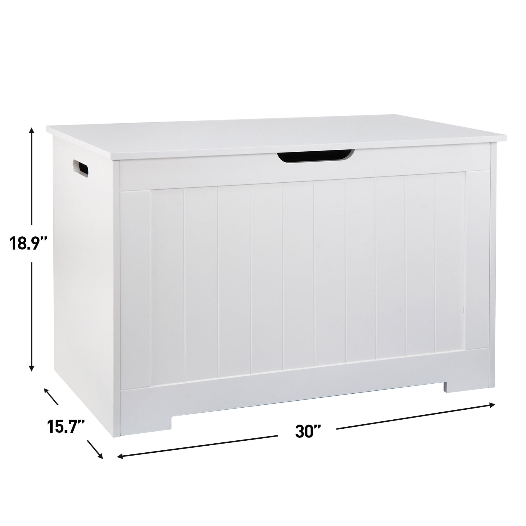 ZENY 30 inch Wood Storage Bench Toy Chest Bench Foot Rest Seat for Bedroom Living Room White