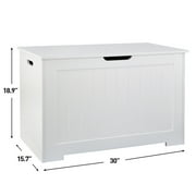 ZENY 30 inch Wood Storage Bench Toy Chest Bench Foot Rest Seat for Bedroom Living Room White