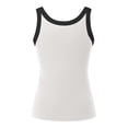 thumbnail image 5 of Women Summer Tops Womens Summer Sleeveless Tank Tops Ribbed High Neck Racerback Slim Fitted Color Block Casual Shirts Crop Thick Top Women Bodysuit College Clothes for Chiffon Business Beige S, 5 of 5