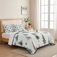 thumbnail image 5 of Quilts Queen Size Bedding Set, Green Christmas Tree Lightweight Quilted Comforter, Winter Seasonal Xmas Pine Trees Soft Reversible Bedspread Coverlet with Pillow Covers for All Season, 90" x 96", 5 of 9
