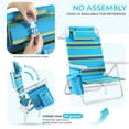 thumbnail image 5 of TLSUNNY 2 Pack Lightweight Portable Camping Beach Chairs for Adults, Outdoor Lay Flat Folding Lounger, Backpack Beach Chair W/ 5 Positions, Towel Bar, Cooler Pouch, Cup Holder, 5 of 11
