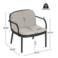 thumbnail image 7 of EBQOSK Outdoor PP Club Chair, Black Frame with Beige Cushion, Set of 2 Beige, 7 of 7