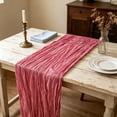 thumbnail image 7 of Table Runner Voile Pleated Wrinkle Gauze Sheer Bohemian Table Flag for Wedding Party Dessert Table Home Decor 35x71 Inches Multicolor by Xuniizn, 7 of 7