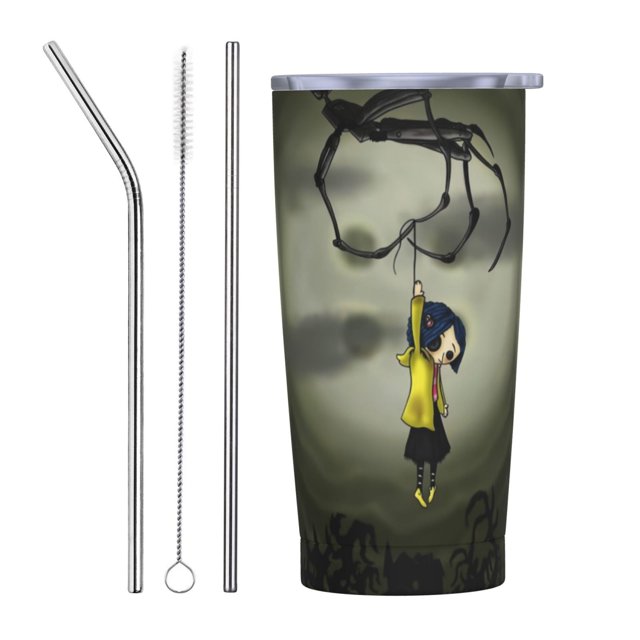 Vasos Coraline de 20 oz Vaso de acero inoxidable a granel con tapa Taza de café con aislamiento al vacío de doble pared Taza de 20 oz con revestimiento de polvo para bebidas frías y calientes