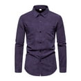 thumbnail image 1 of Fashnice Chemise Homme Col à Revers Chemises Boutonnées Coupe Régulière Tunique de Vacances Violet TG, 1 of 9