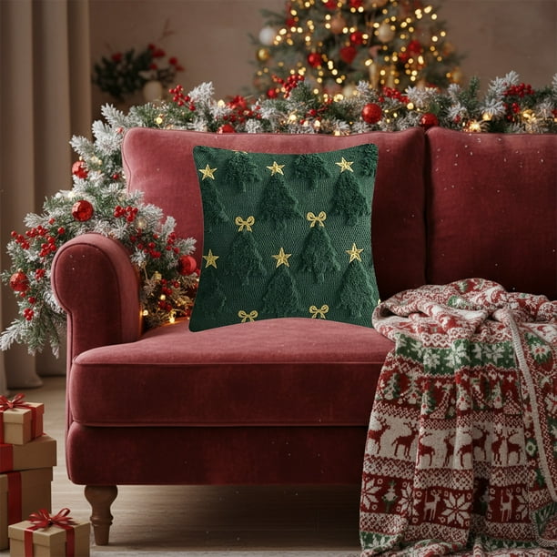 Cojines de poliéster, adornos navideños, cojines navideños, cojines para árbol de Navidad, cojines suaves para sofá, sillas, salas de estar, decoración navideña, decoraciones de Halloween, decoración