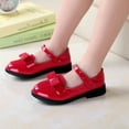 thumbnail image 3 of Girls Dress Shoes Toddler Princess Shoes Flats School Shoes with Bow Little Girl Flats Mary Jane Low Heels for Party Wedding, 3 of 5